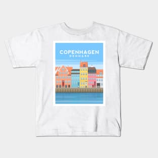 Copenhagen Canal Houses, Denmark Kids T-Shirt